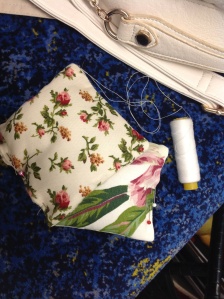 Sewing on the train.....still had the needle at this point